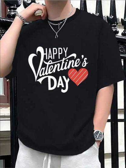 Love Valentine'S Day T-Shirt,   Couple T-Shirt, Couple Christmas, Fashion Casual T-Shirt, Short-Sleeved T-Shirt