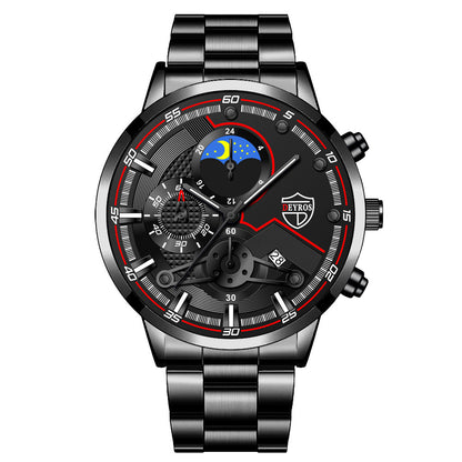 Fashion Men's Calendar Wristwatch Business Quartz Watch Student Watch