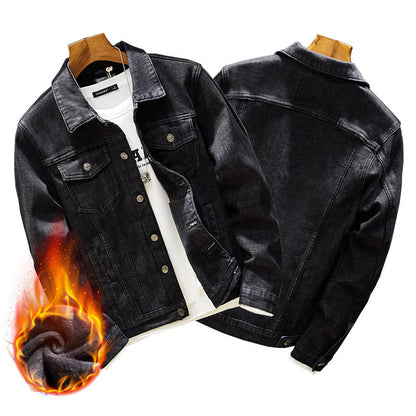Thicken Men's Denim Jacket Men's Winter Warm Jacket